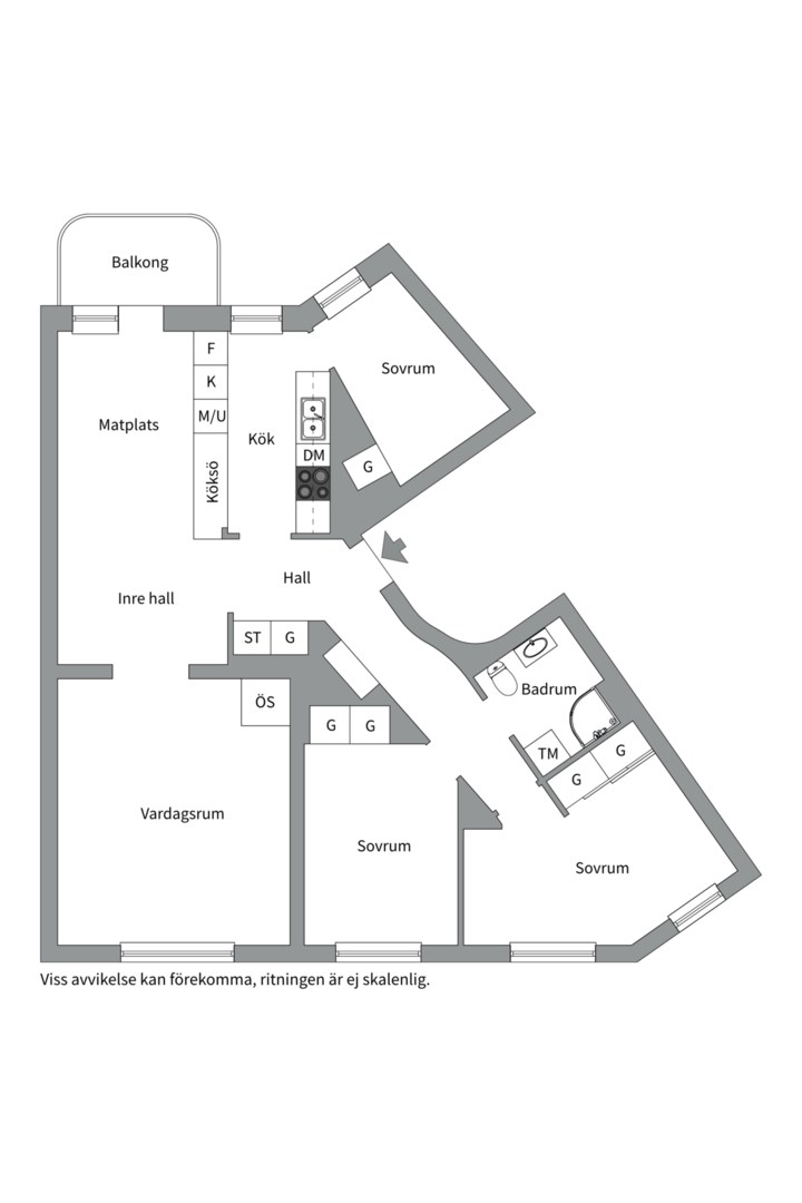 Planlösning från Domkyrkoesplanaden 7A, Såld i Centrum, Västerås