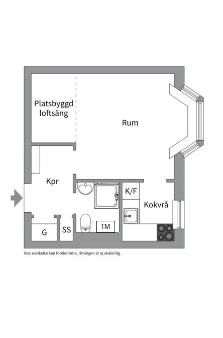 Planlösning från Götgatan 10B, Såld i Främre Luthagen, Uppsala