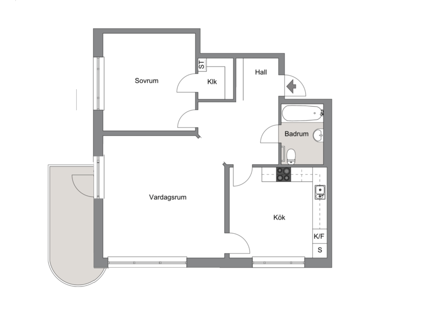 Planlösning från Augustendalsvägen 24, vån 3, Såld i Nacka Strand, Nacka