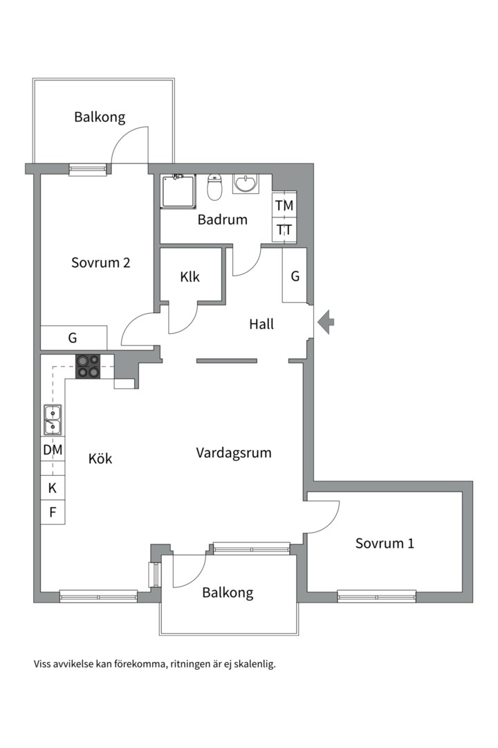 Planlösning från Eddagatan 1A, Såld i Centrum, Uppsala
