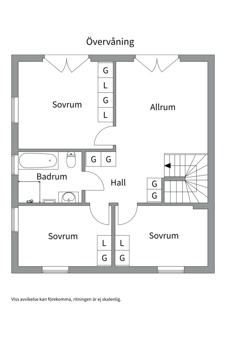 Planlösning från Björnmossvägen 16, Kommande i Lindbacken, Uppsala