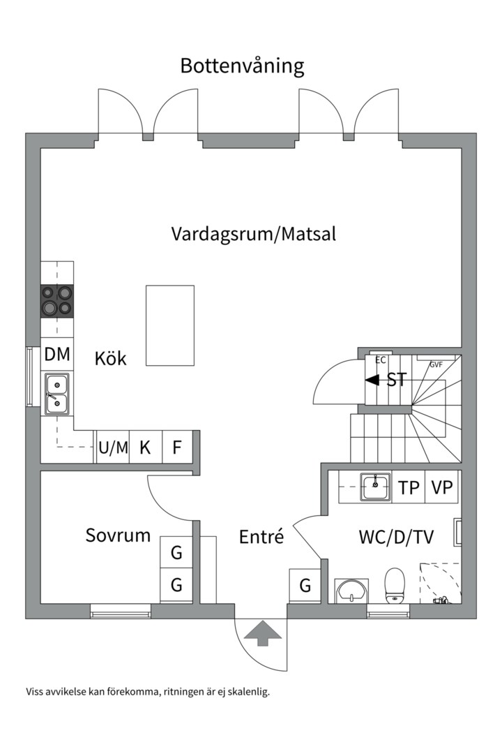 Planlösning från Björnmossvägen 16, Kommande i Lindbacken, Uppsala