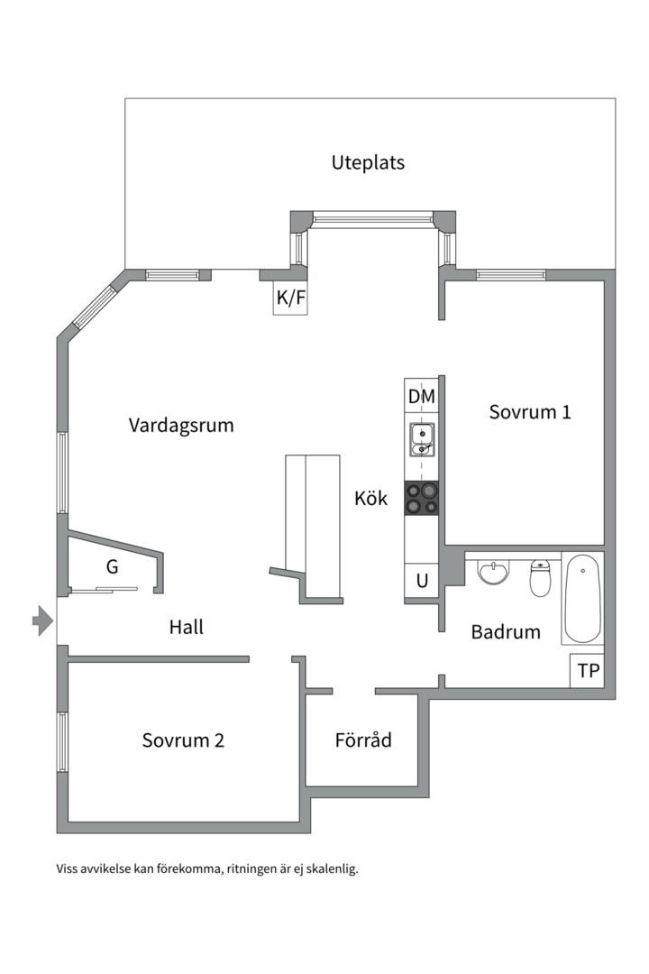 Planlösning från Buddes gränd 8, Till salu i Järla sjö, Nacka