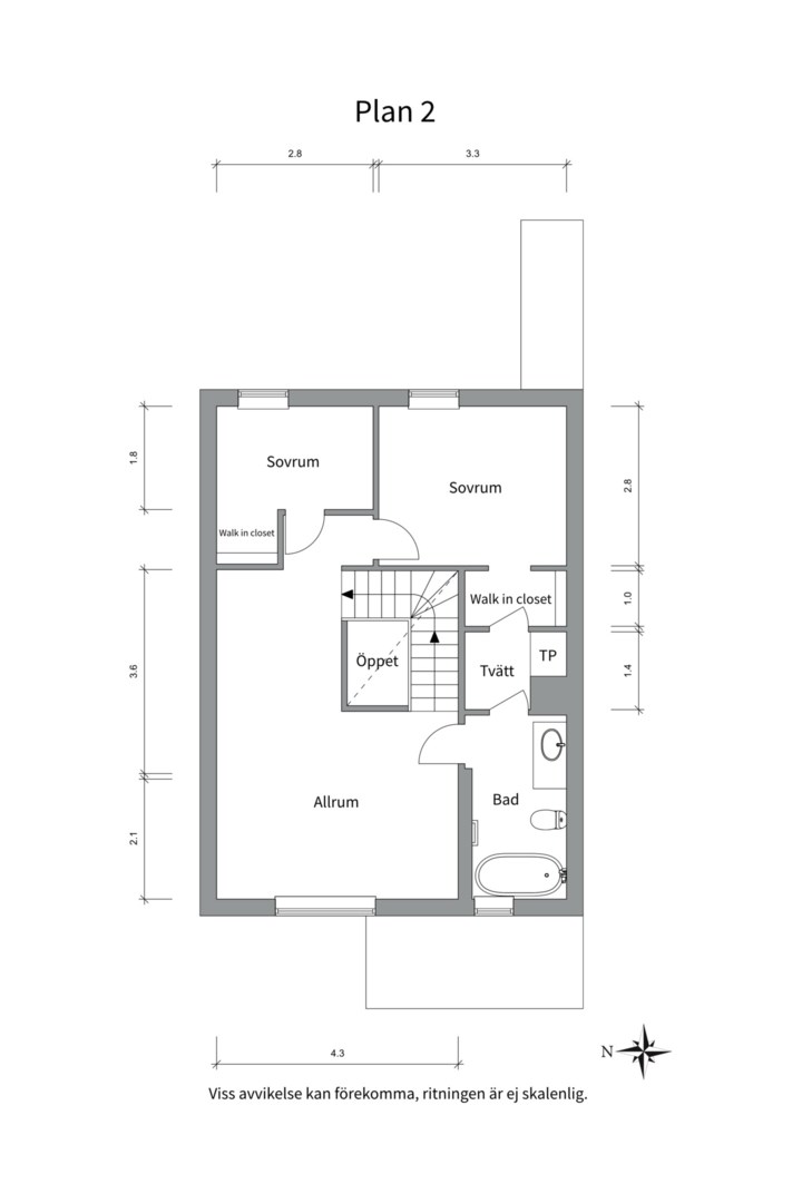 Planlösning från Vikvägen 28, Såld i Vårdsätra, Uppsala