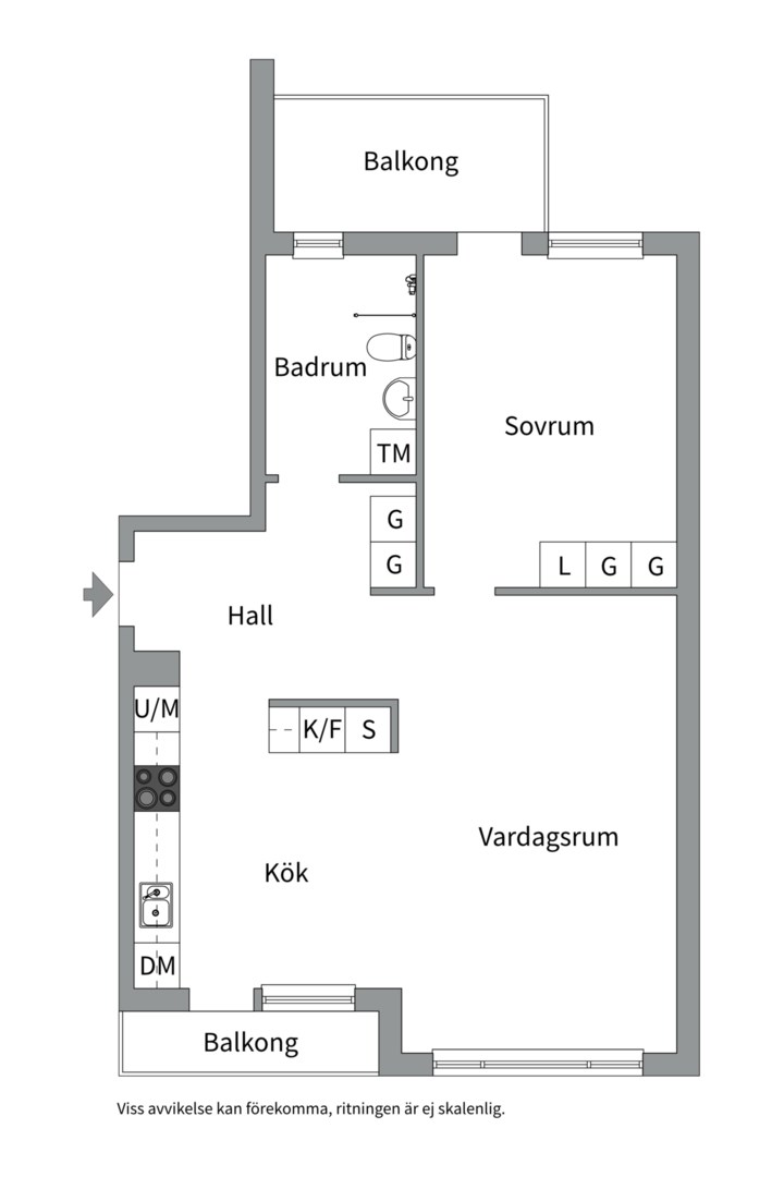 Planlösning från Kapellgatan 1, Såld i Kapellgärdet, Uppsala