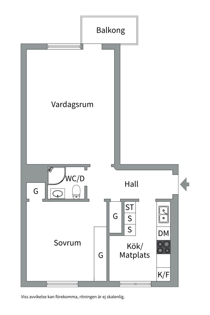 Planlösning från Sköldungagatan 30B, Såld i Svartbäcken, Uppsala