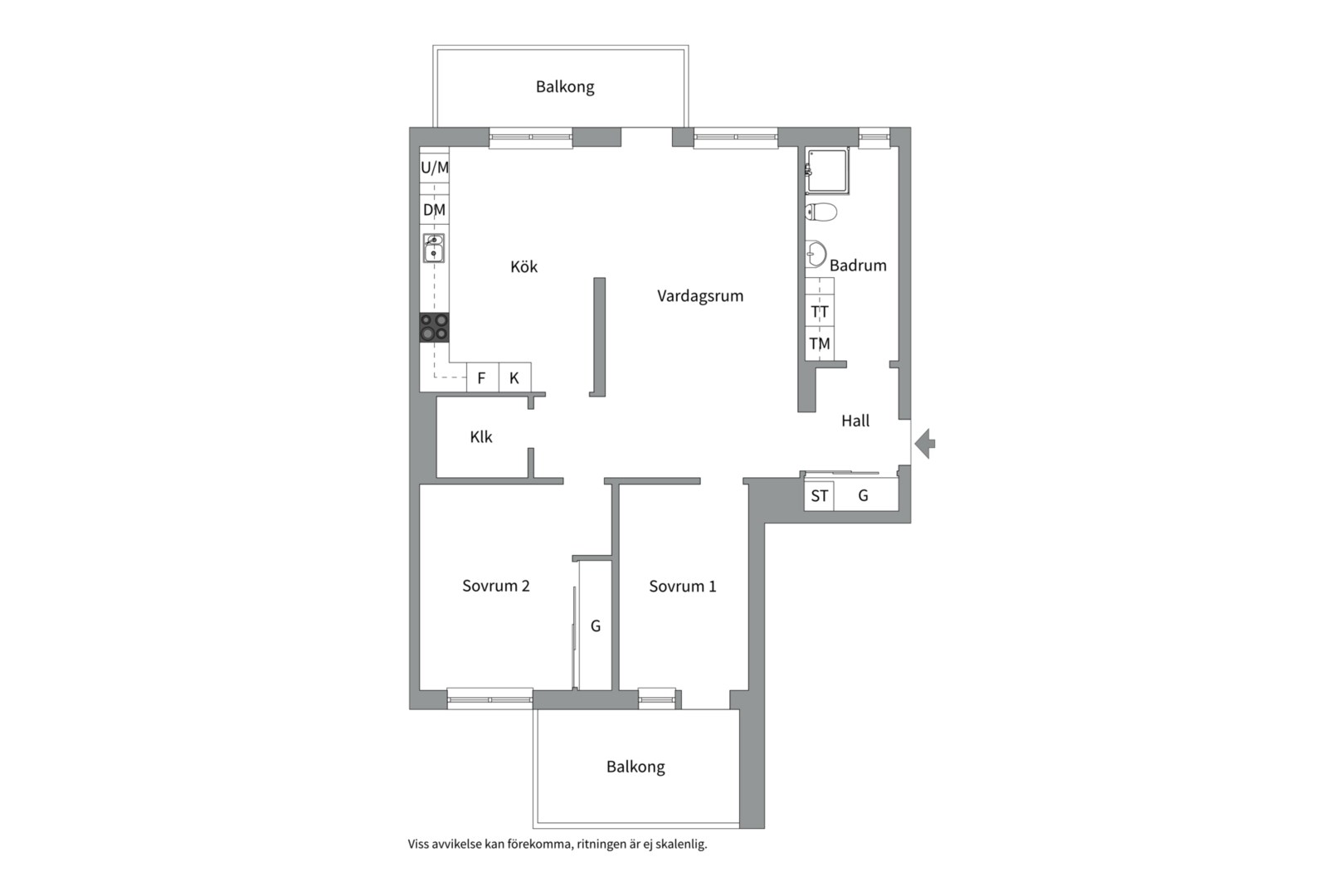 Planlösning från Tullgarnsgatan 20, Såld i Kungsängen, Uppsala