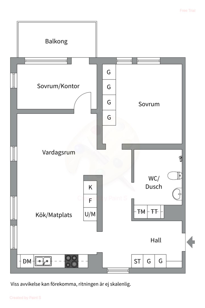 Planlösning från Ursula Printz gata 2, Såld i Porslinskvarteren, Värmdö