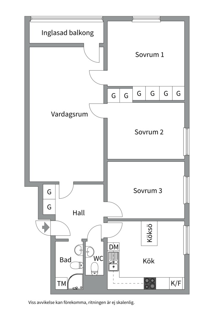 Planlösning från Tiundagatan 45, Såld i Luthagen, Uppsala