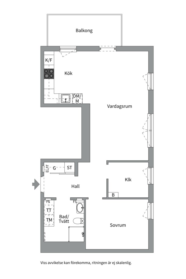 Planlösning från Tujagatan 10, Såld i Skiljebo, Västerås