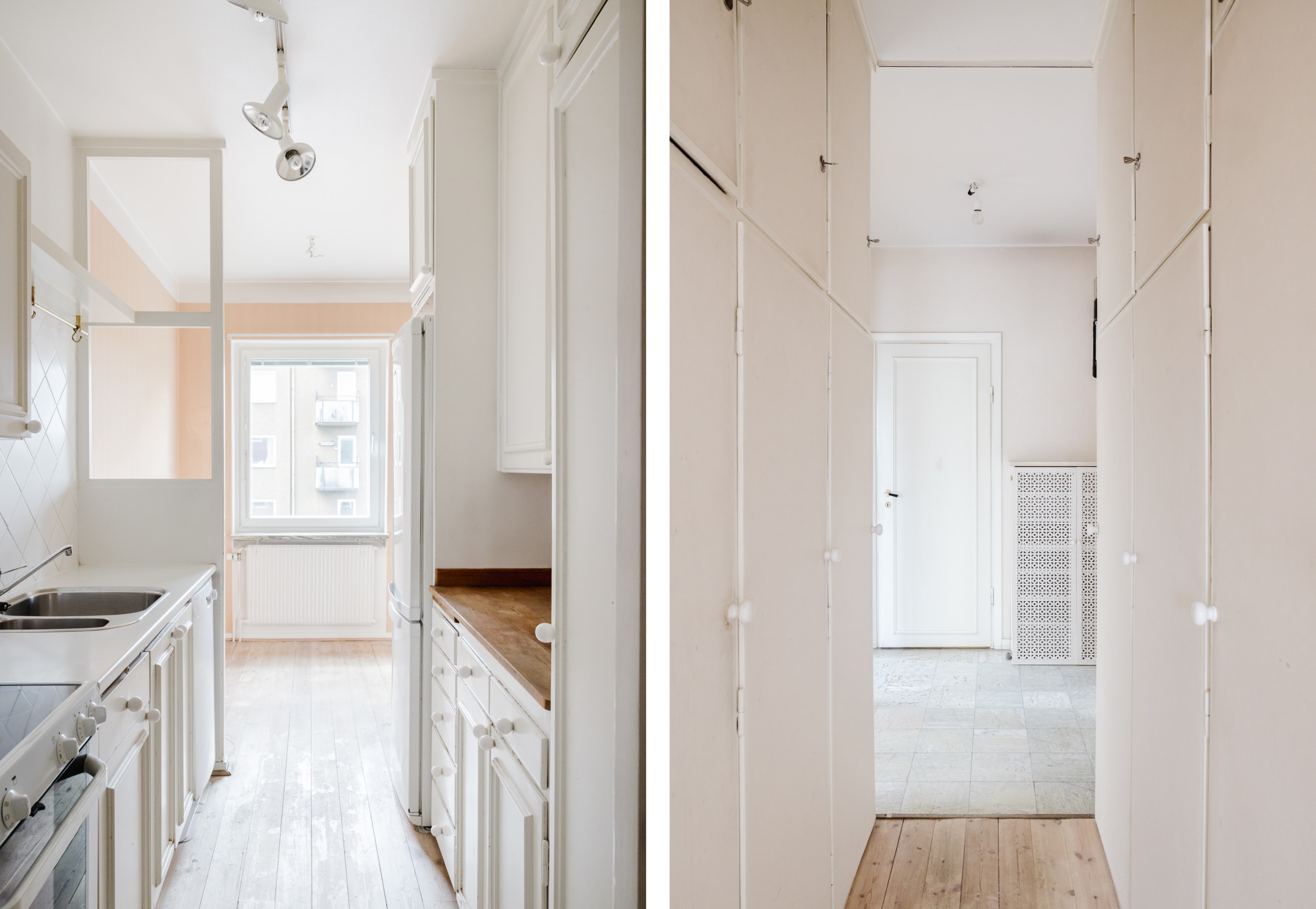 Gott om förvaring mellan kök och entréhall.