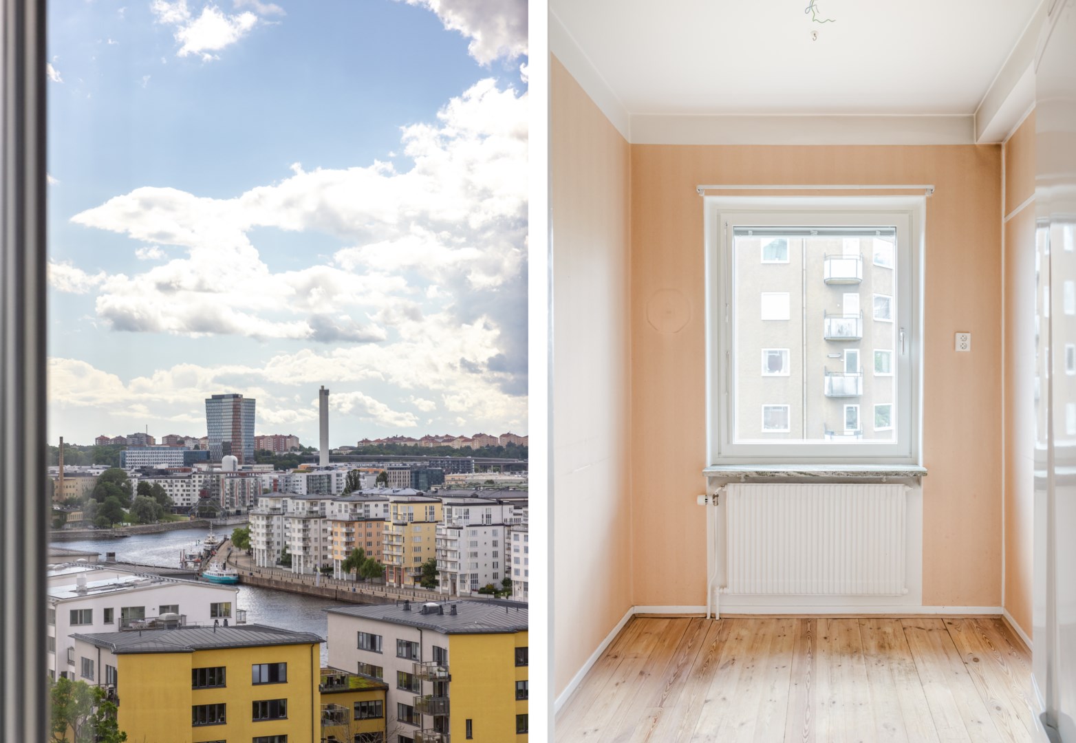 Matplats i anslutning till köket. Vardagsrummet nås direkt till höger.