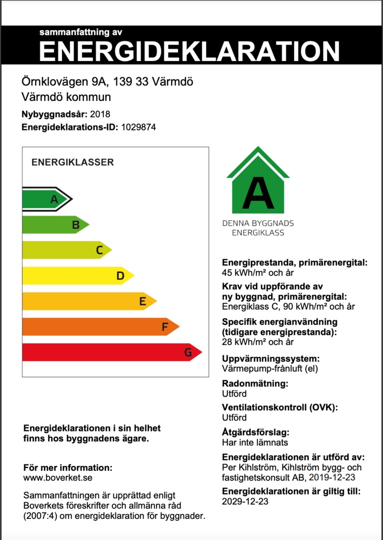Bostadsbild från Örnklovägen 9A, Såld i Kolvik, Värmdö