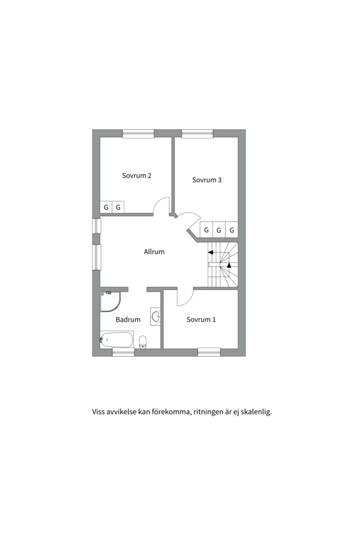 Planlösning från Örnklovägen 9A, Såld i Kolvik, Värmdö