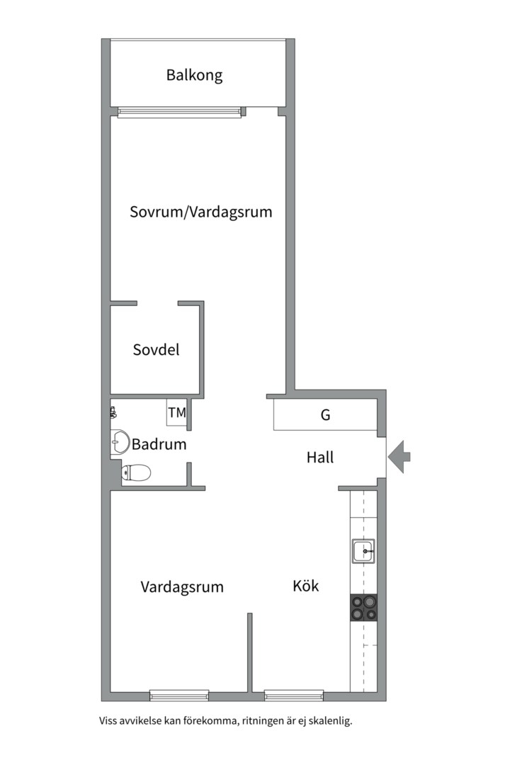Planlösning från Atlasvägen 25, Såld i Sickla, Nacka