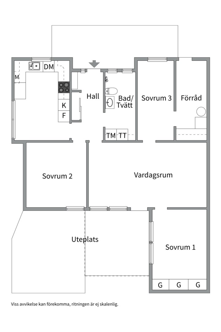 Planlösning från Vintervägen 97, Såld i Hökåsen, Västerås