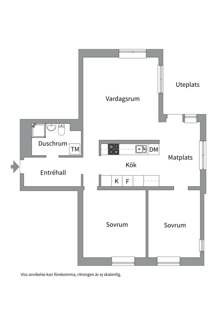 Planlösning från Åskmolnsvägen 95, Såld i Storvreta, Uppsala