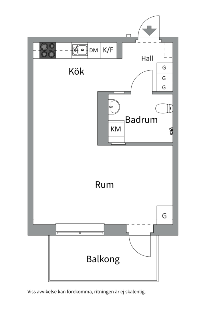 Planlösning från Kantorsgatan 7, Såld i Kapellgärdet, Uppsala