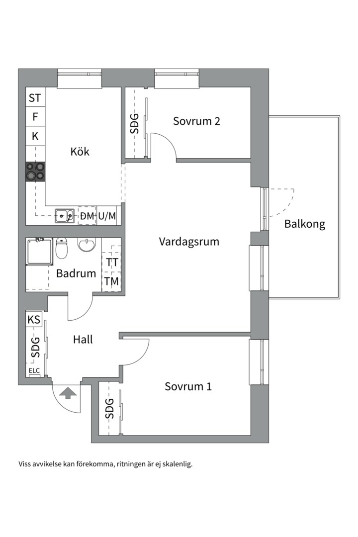 Planlösning från Gimogatan 9, Såld i Luthagen, Uppsala