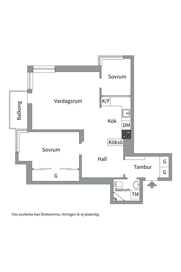 Planlösning från Essinge Brogata 15, Såld i Lilla Essingen, Stockholm
