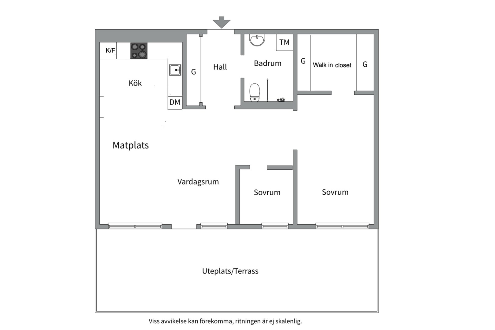 Planlösning från Sjökvarnsbacken 4, Såld i Saltsjöqvarn, Nacka