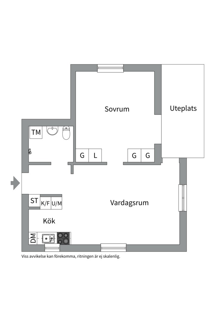Planlösning från Hamnesplanaden 2D, Kommande i Centrum, Uppsala
