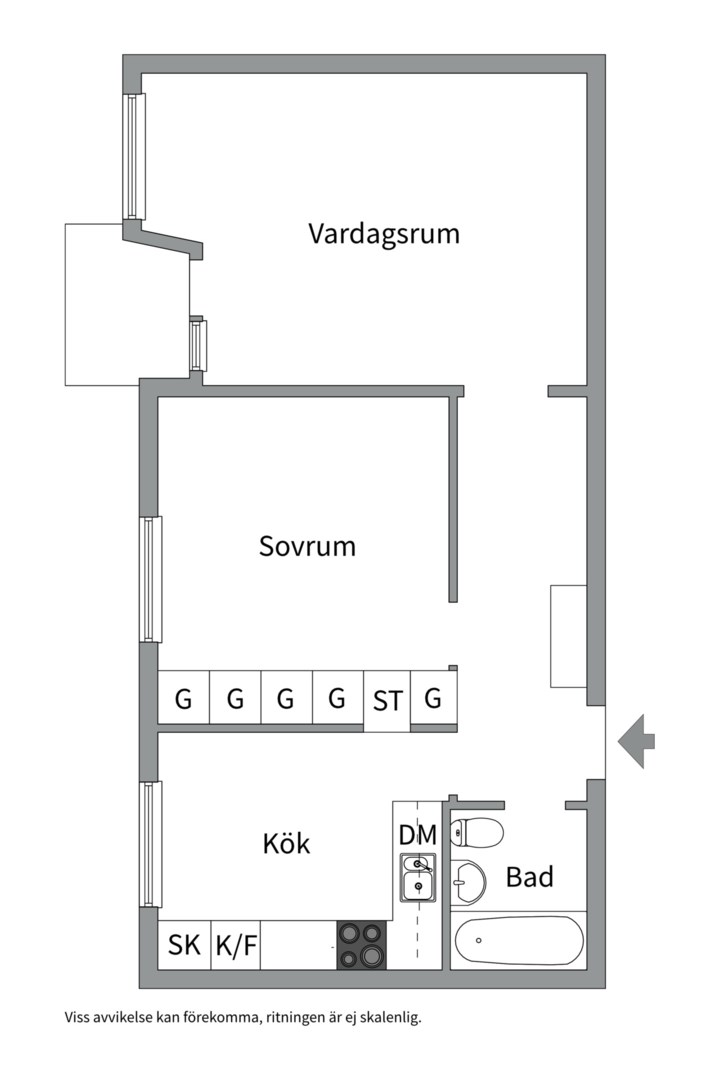 Planlösning från Luthagsesplanaden 11, Såld i Främre Luthagen, Uppsala