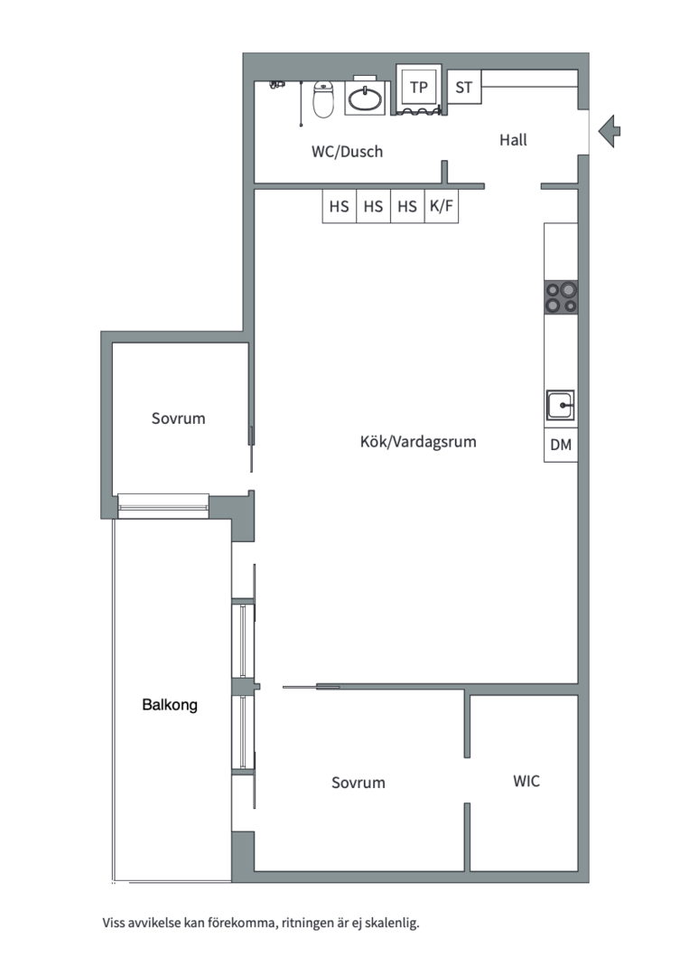 Planlösning från Fabrikörvägen 10A, Såld i Nacka Strand, Nacka