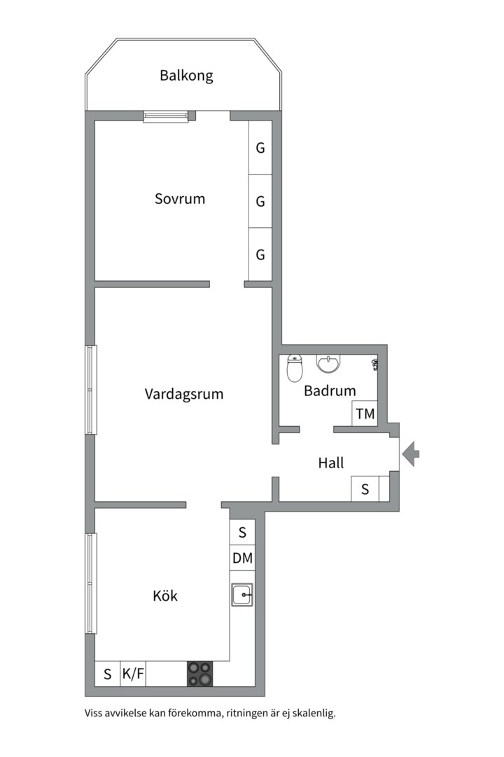 Planlösning från Ängsbacken 5, 2tr, Såld i Björknäs, Nacka