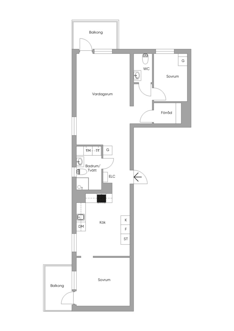Planlösning från Edövägen 7E, Såld i Västra Orminge, Nacka