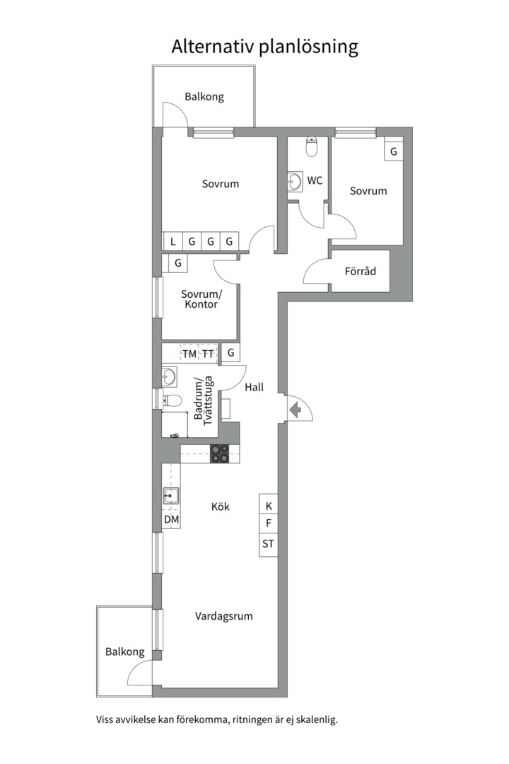 Planlösning från Edövägen 7E, Såld i Västra Orminge, Nacka