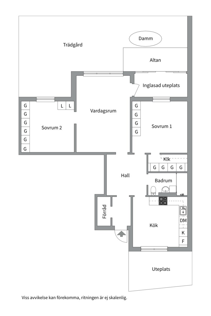 Planlösning från Cellovägen 102, Såld i Gottsunda, Uppsala