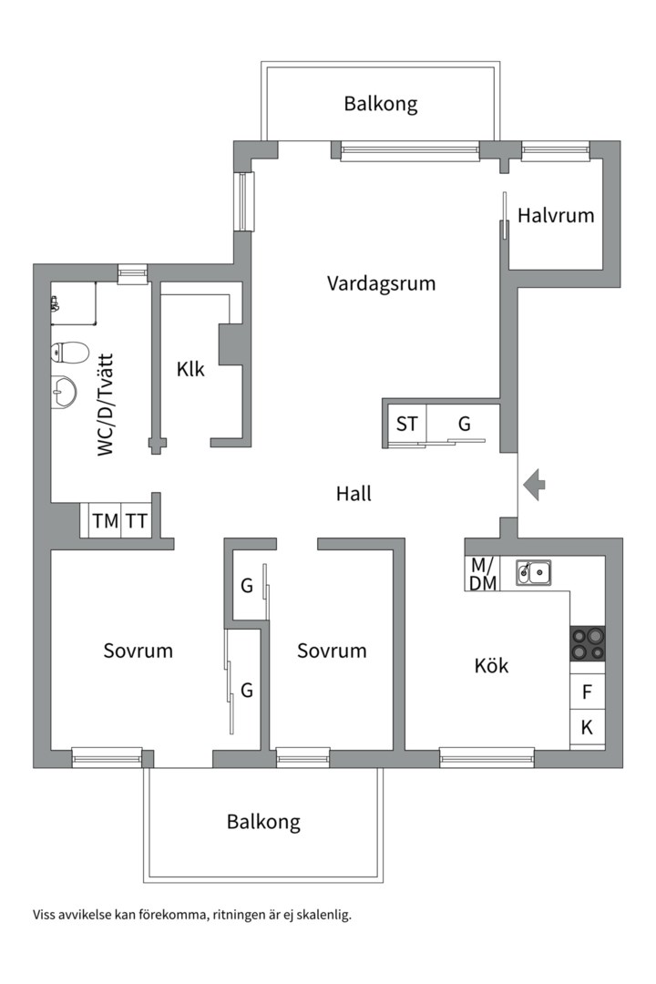 Planlösning från Siktargatan 15, Såld i Kungsängen, Uppsala