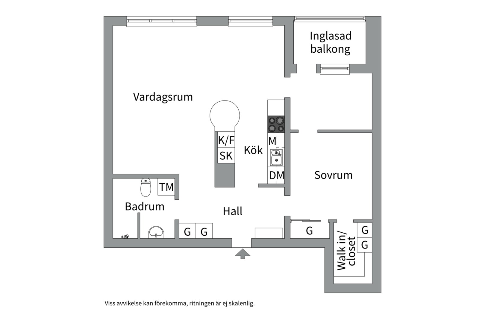 Planlösning från Svartbäcksgatan 43 F, Såld i Centrum, Uppsala