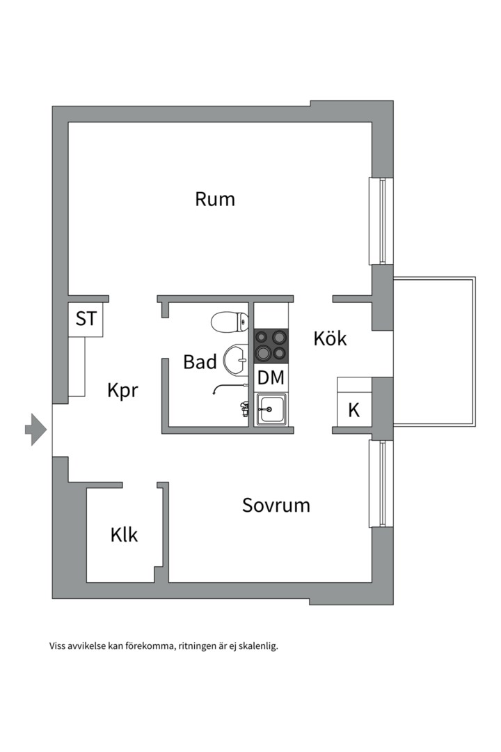 Planlösning från Börjegatan 7, Såld i Främre Luthagen, Uppsala