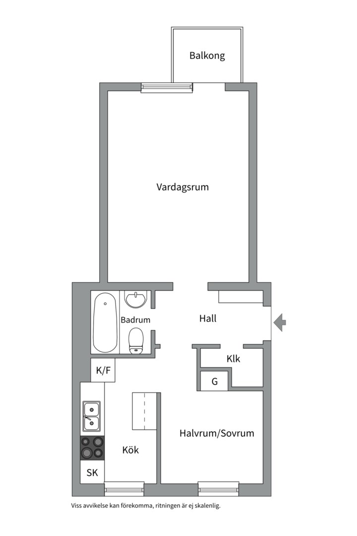Planlösning från Geijersgatan 50C, Såld i Luthagen, Uppsala