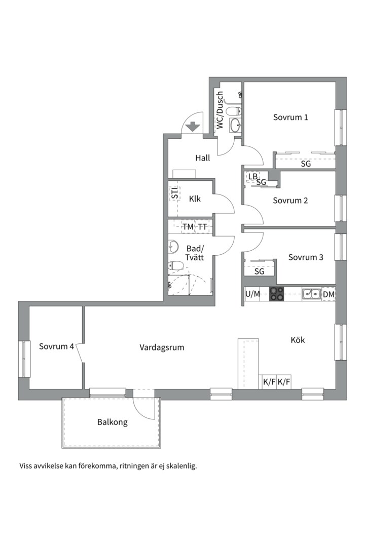 Planlösning från Gösta Wahlströms väg 2B, Såld i Rickomberga, Uppsala