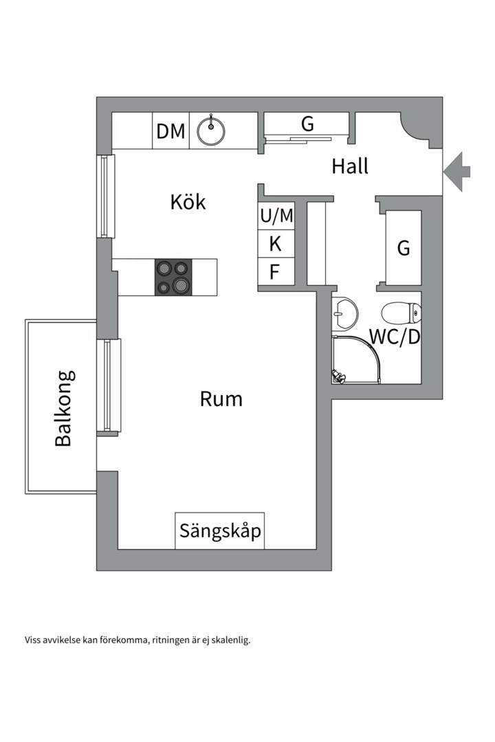 Planlösning från Botvidsgatan 8 D, Såld i Höganäs, Uppsala