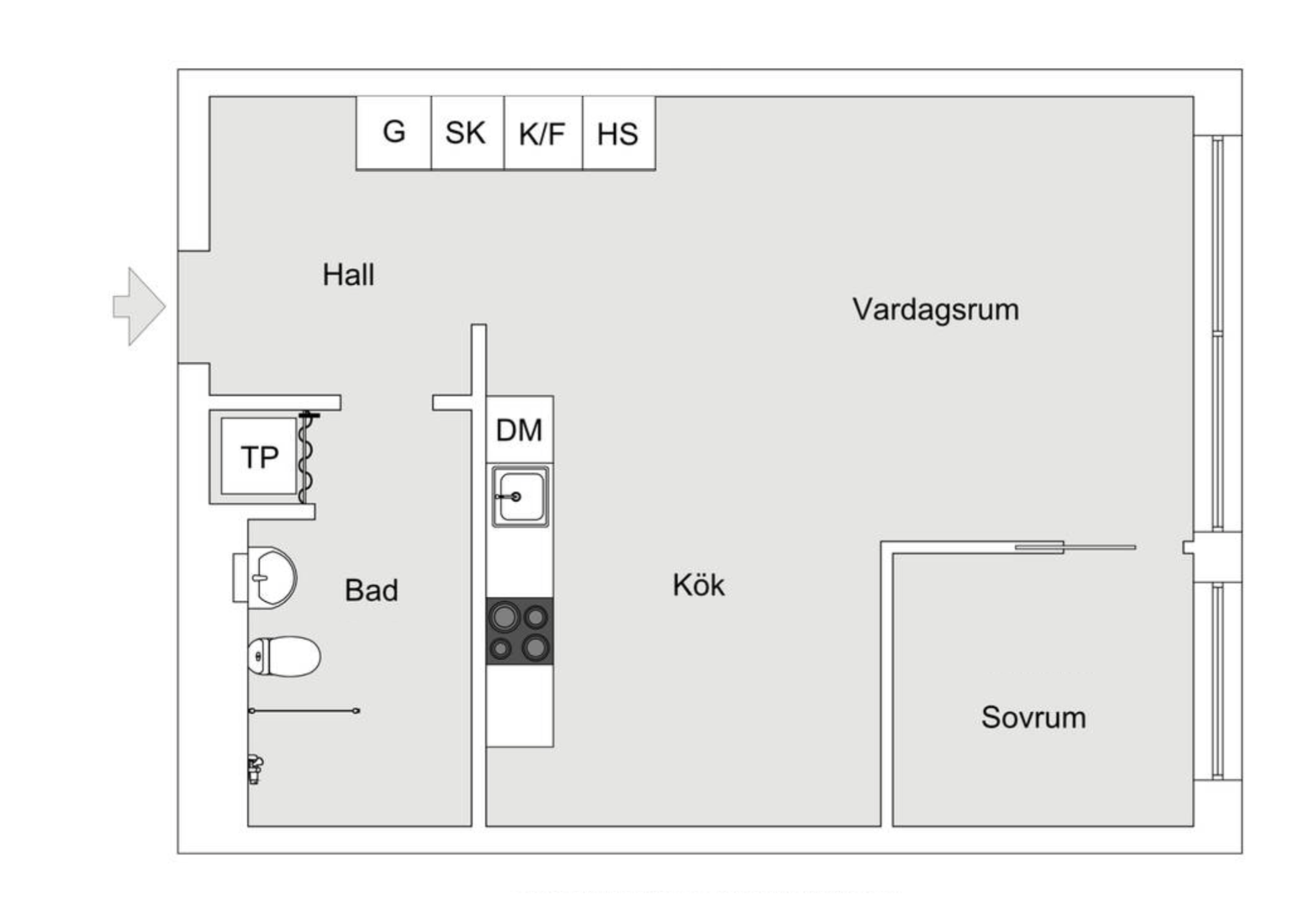 Planlösning från Fabrikörvägen 10D, Såld i Nacka Strand, Nacka