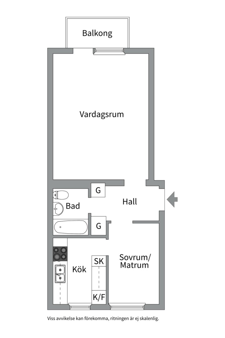 Planlösning från Artillerigatan 12E, Såld i Kåbo, Uppsala