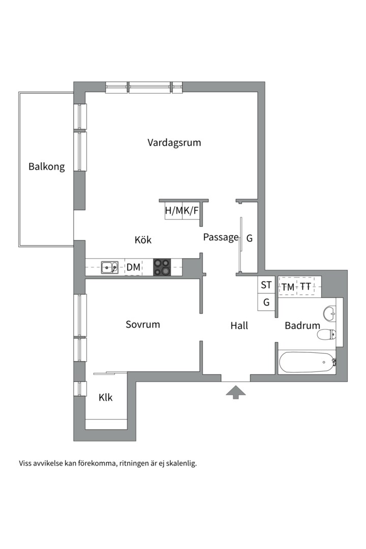 Planlösning från Fyrisvallsgatan 3B, Såld i Luthagen, Uppsala