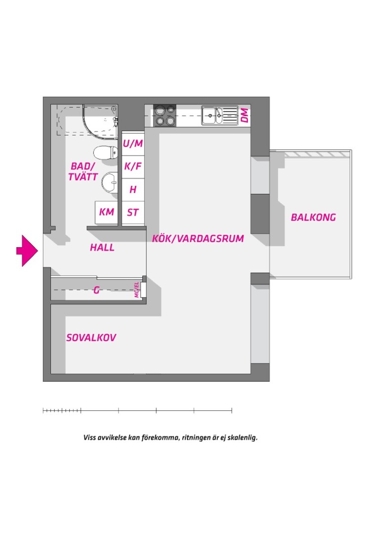 Planlösning från Svartbäcksgatan 42 A, Såld i Svartbäcken, Uppsala