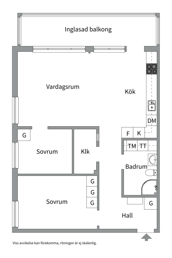 Planlösning från Patentgatan 13, Såld i Tegnérlunden, Västerås