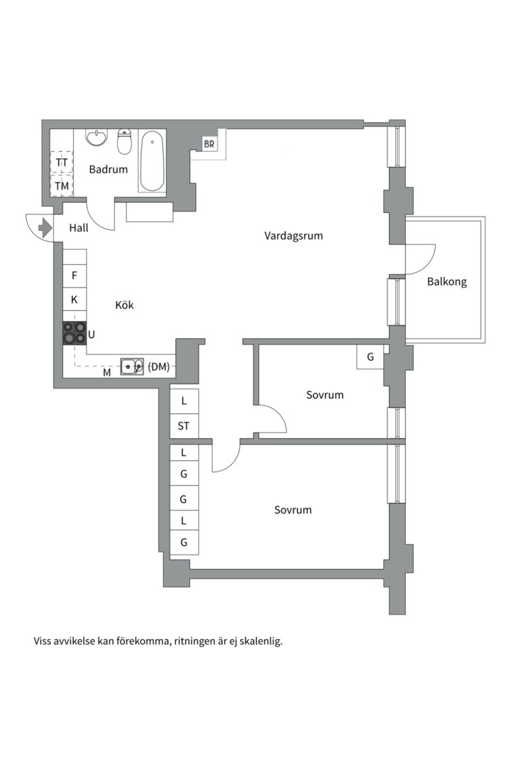Planlösning från Mjölnarvägen 16, Såld i , Nacka