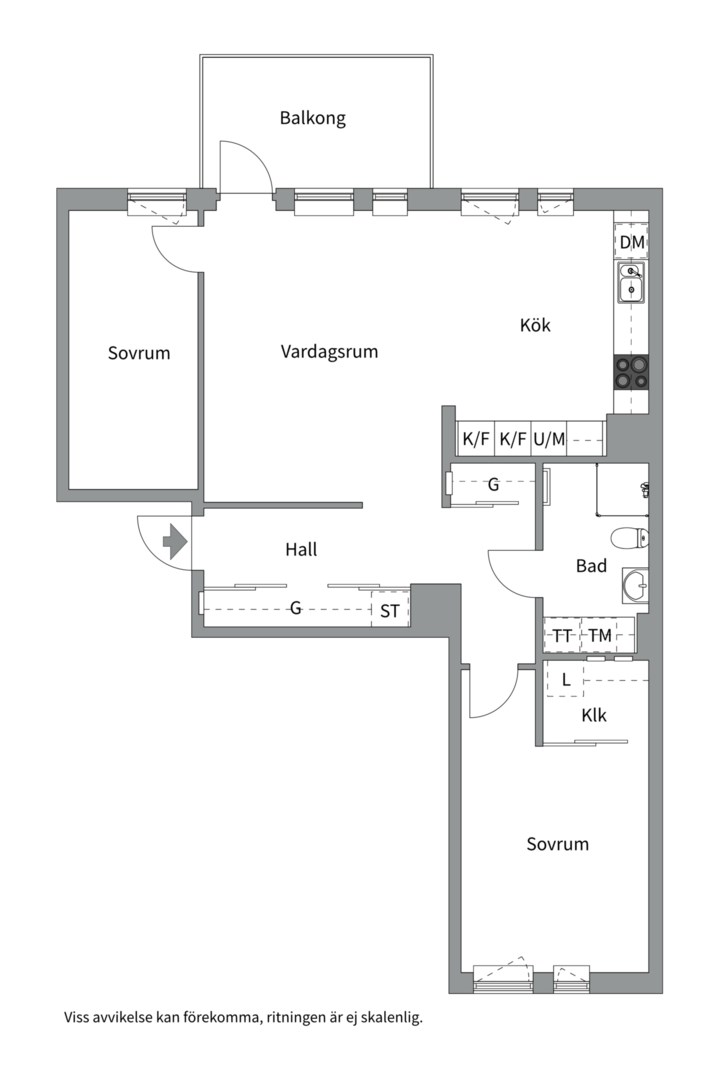 Planlösning från Prefektgatan 6, Såld i Rosendal, Uppsala