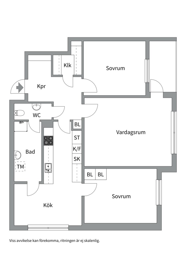 Planlösning från Fyrislundsgatan 26, Såld i Årsta, Uppsala