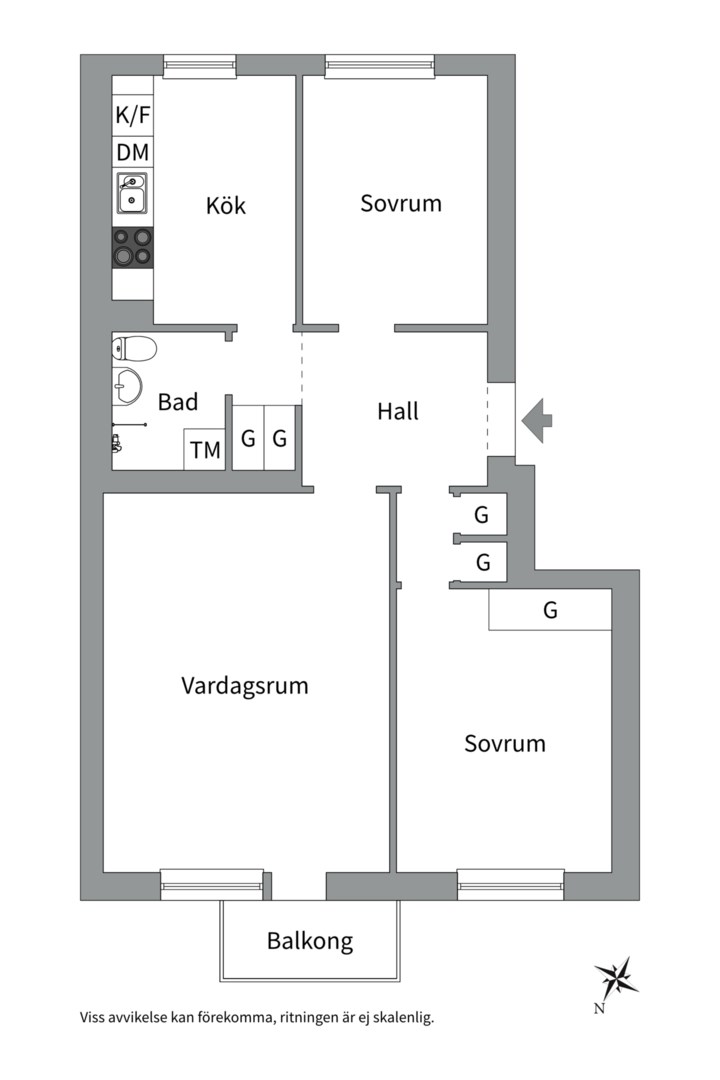 Planlösning från Lindsbergsgatan 3 A, Såld i Eriksberg, Uppsala