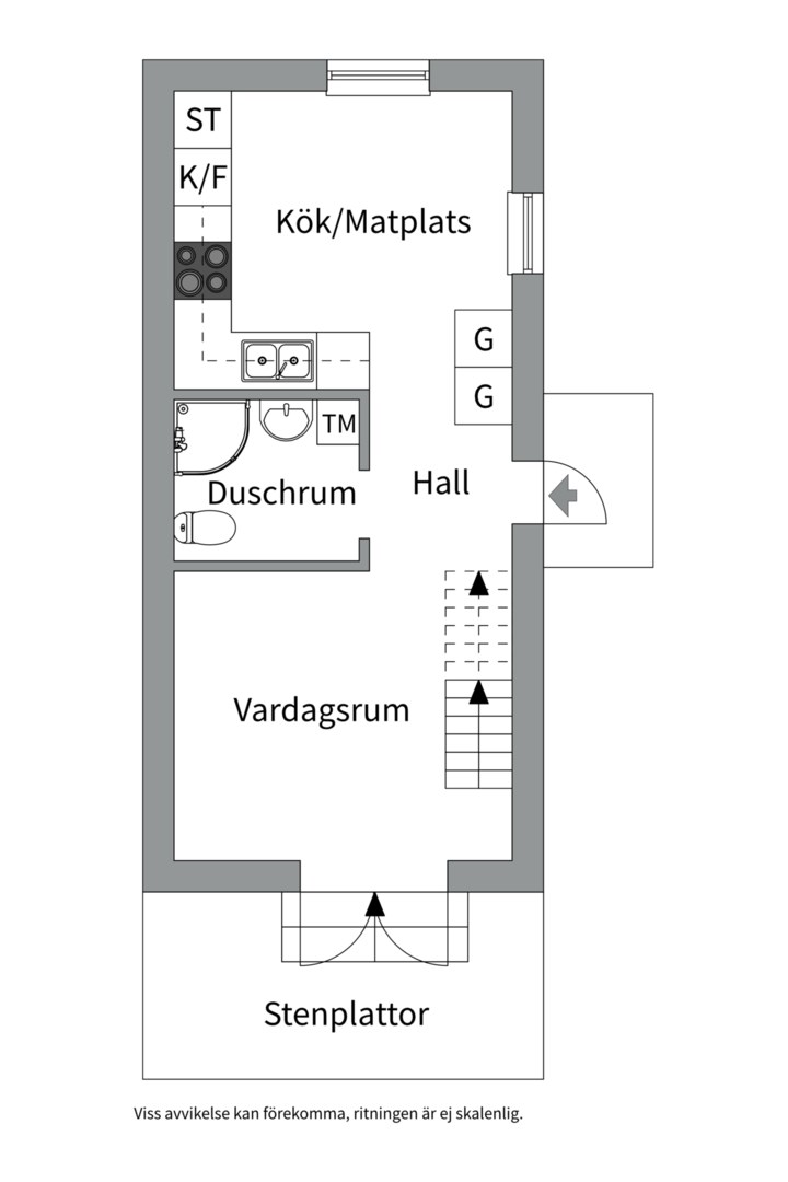 Planlösning från Edövägen 25E, Såld i Västra Orminge, Nacka