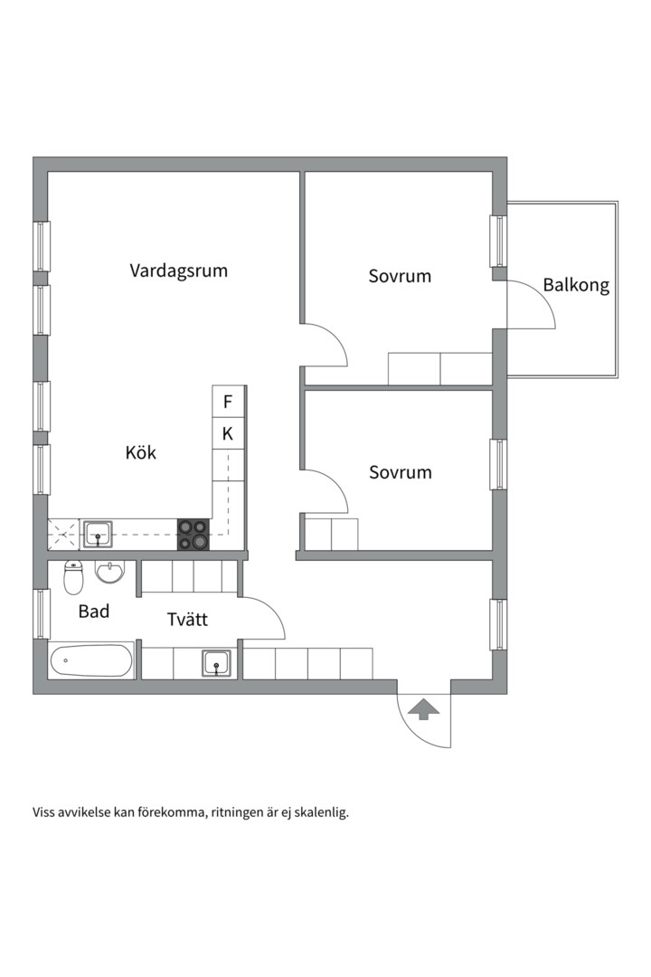 Planlösning från Ängsbacken 1, Såld i Björknäs, Nacka