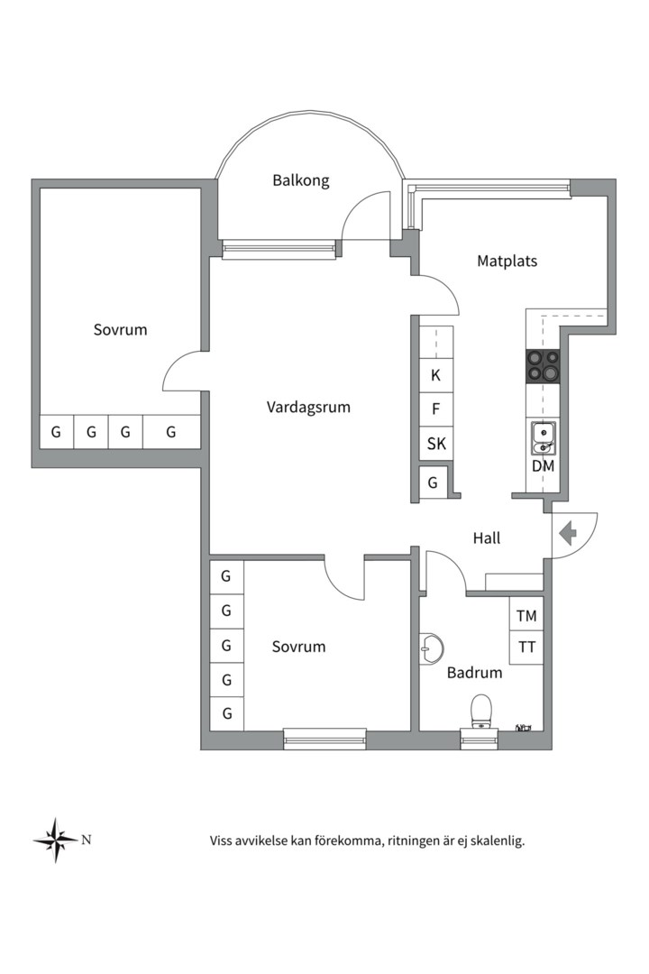 Planlösning från Svartbäcksgatan 108 B, Såld i Svartbäcken, Uppsala